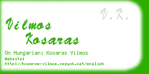 vilmos kosaras business card